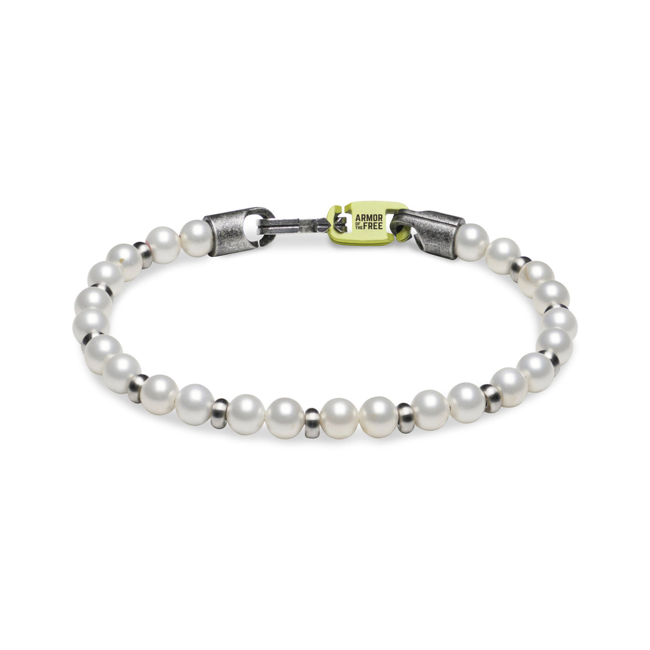 QIRA - Pearl spacers bracelet by Armor of the Free, single strand with 5mm pearls.