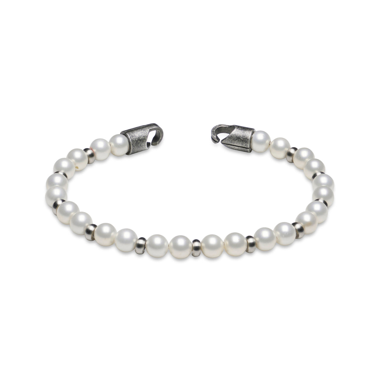 QIRA - Pearl spacers by Armor of the Free, single strap bracelet with 5mm pearls.