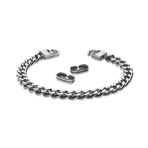 The Armor of the Free VIRA - Polished stainless steel chain strap bracelet