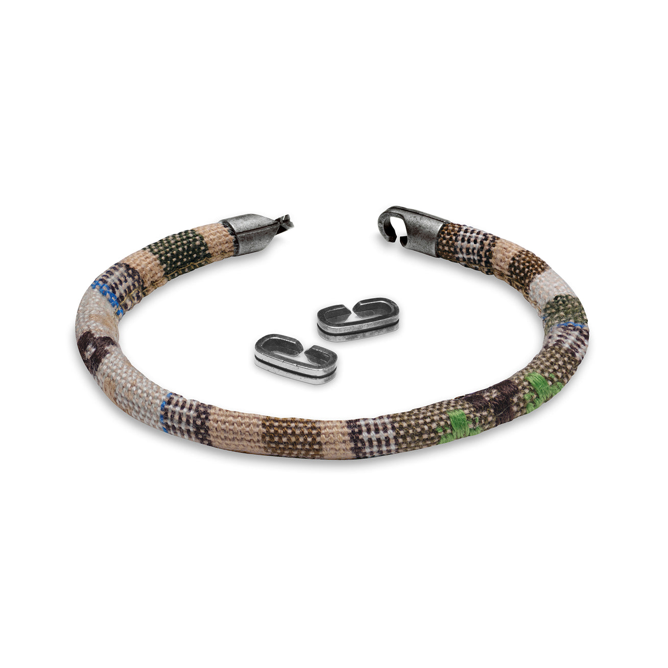 GENO - Beige by Armor of the Free single strap bracelet, 5mm beige braided rope with metal tips and two internal clasps.
