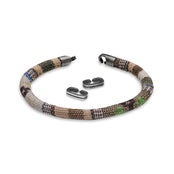 GENO - Beige by Armor of the Free single strap bracelet, 5mm beige braided rope with metal tips and two internal clasps.