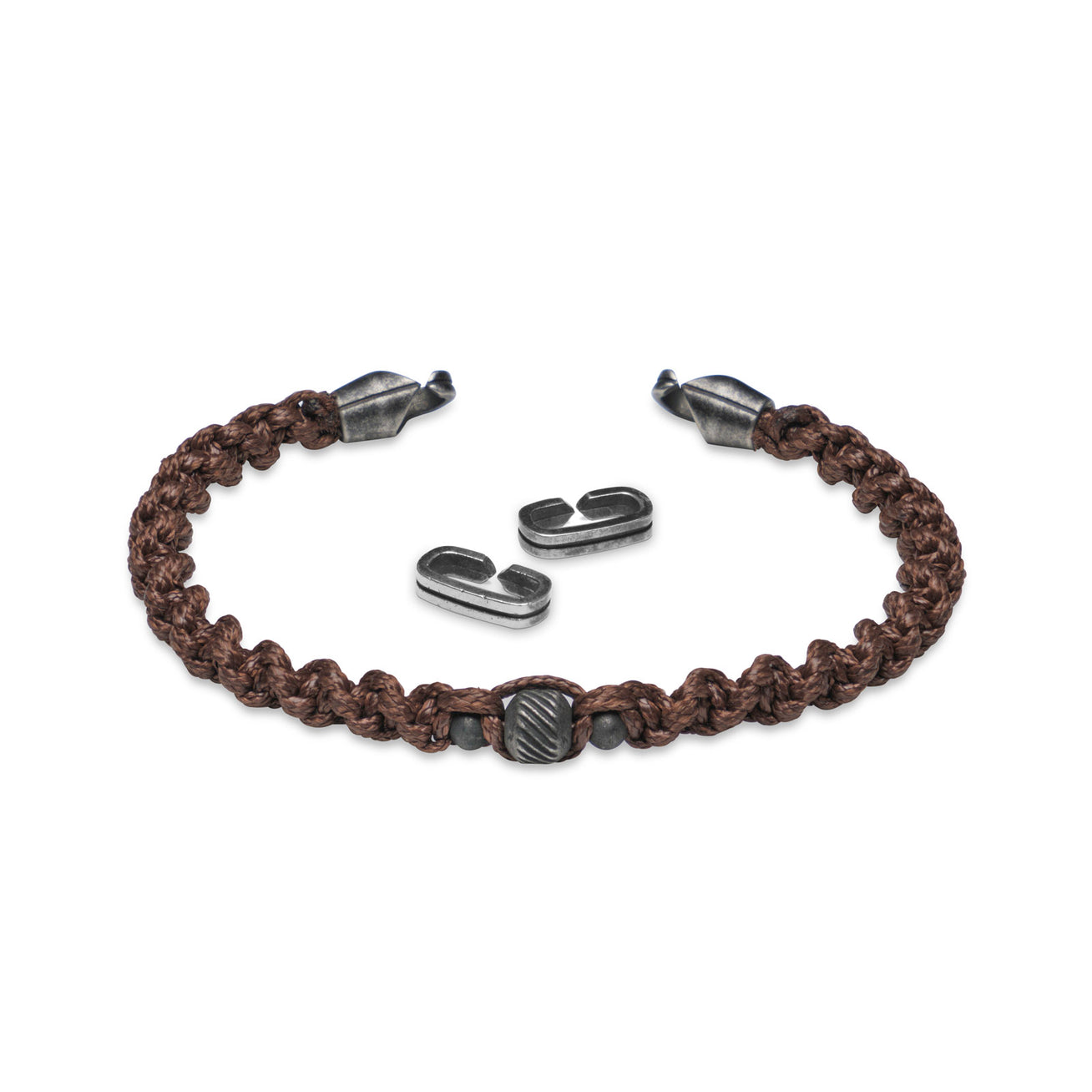 Armor of the Free FILI - Brown by product vendor, single strap bracelet with metal accent, beads, and two clips.
