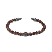 Armor of the Free FILI - Brown by FILI: single twisted bracelet with 6mm central bead and metal clasps.